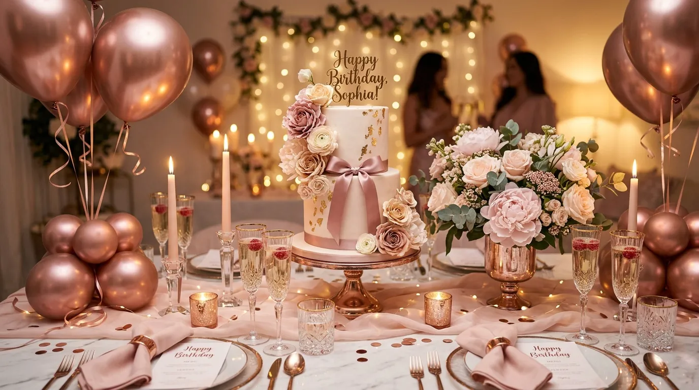 Décoration anniversaire rose gold : idées élégantes