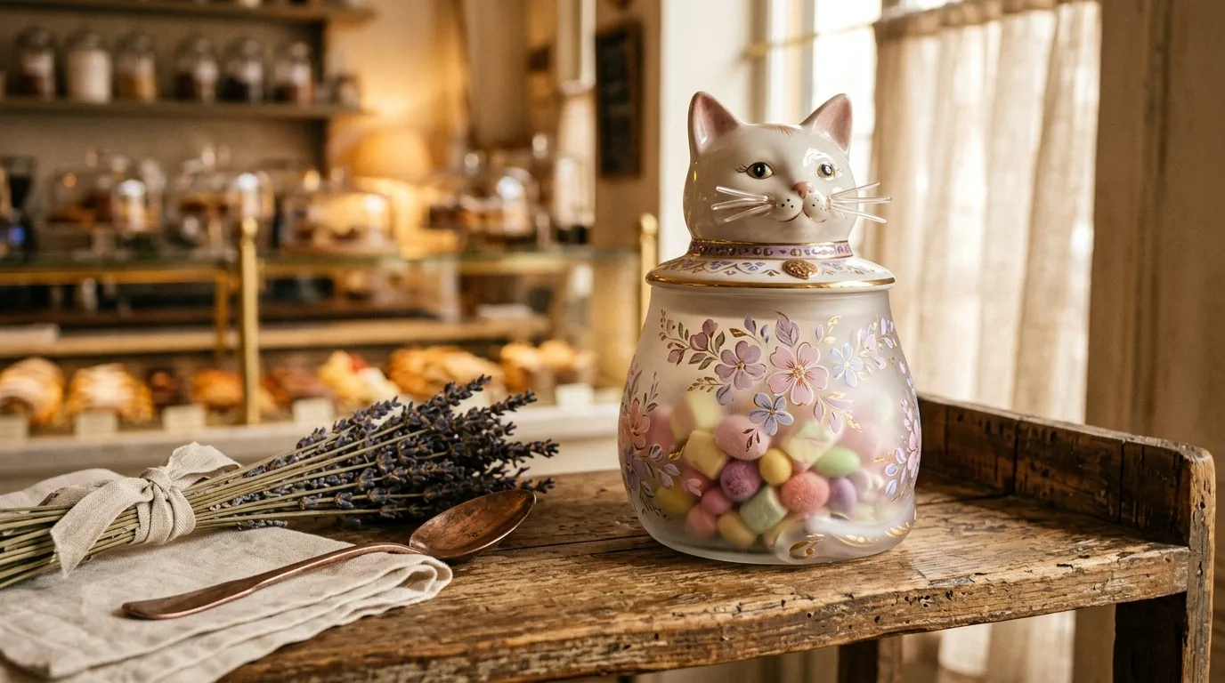 Bonbonnière chat : bocal à décoration