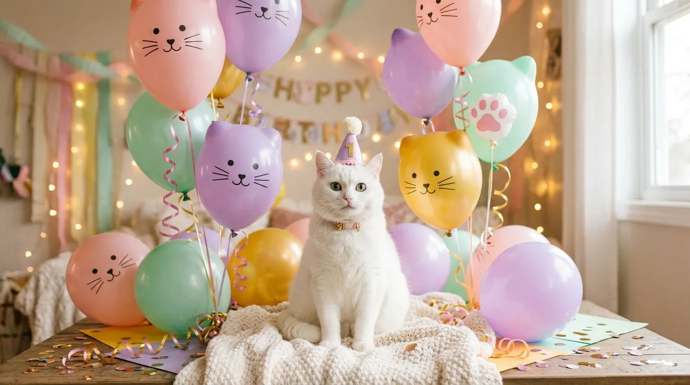 Ballons baudruche chat décoration anniversaire