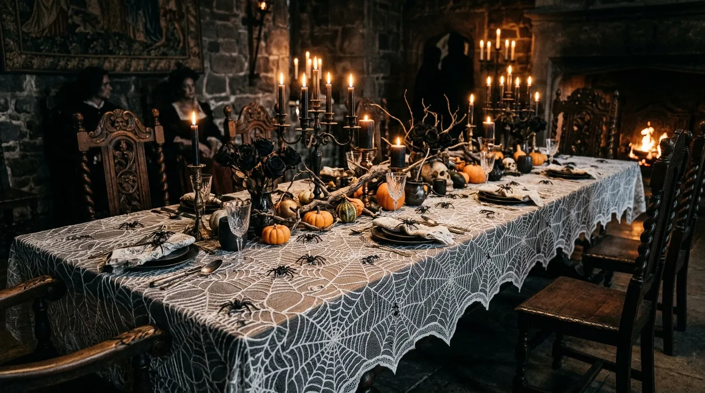 Nappe toile d'araignée halloween - Décoration