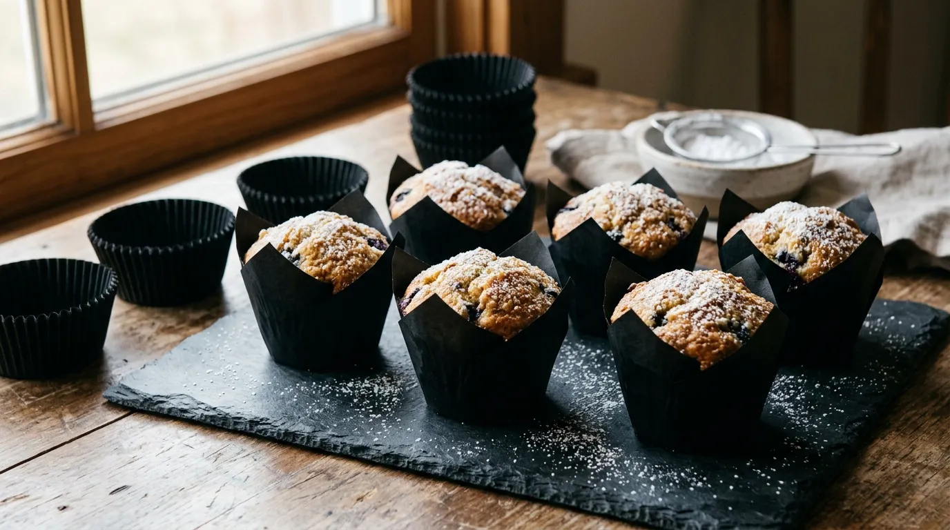 Caissettes cupcake noir pack : muffins pas cher