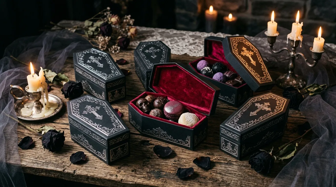Boîtes friandises cercueil : idées décoration