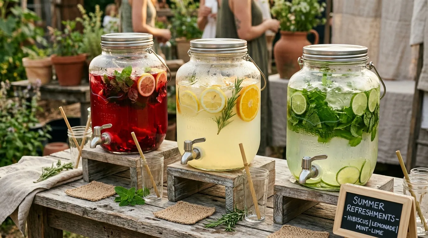 Distributeur boisson mason jar : bocaux réutilisables
