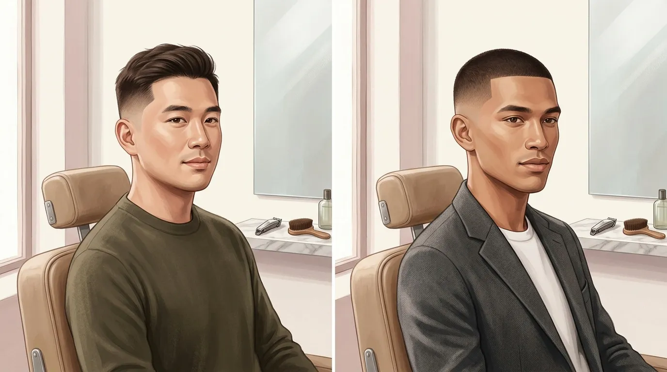 Homme avant après coiffure et tenue vestimentaire
