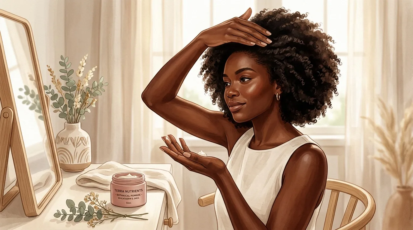 Femme appliquant soin cosmétique naturel devant miroir