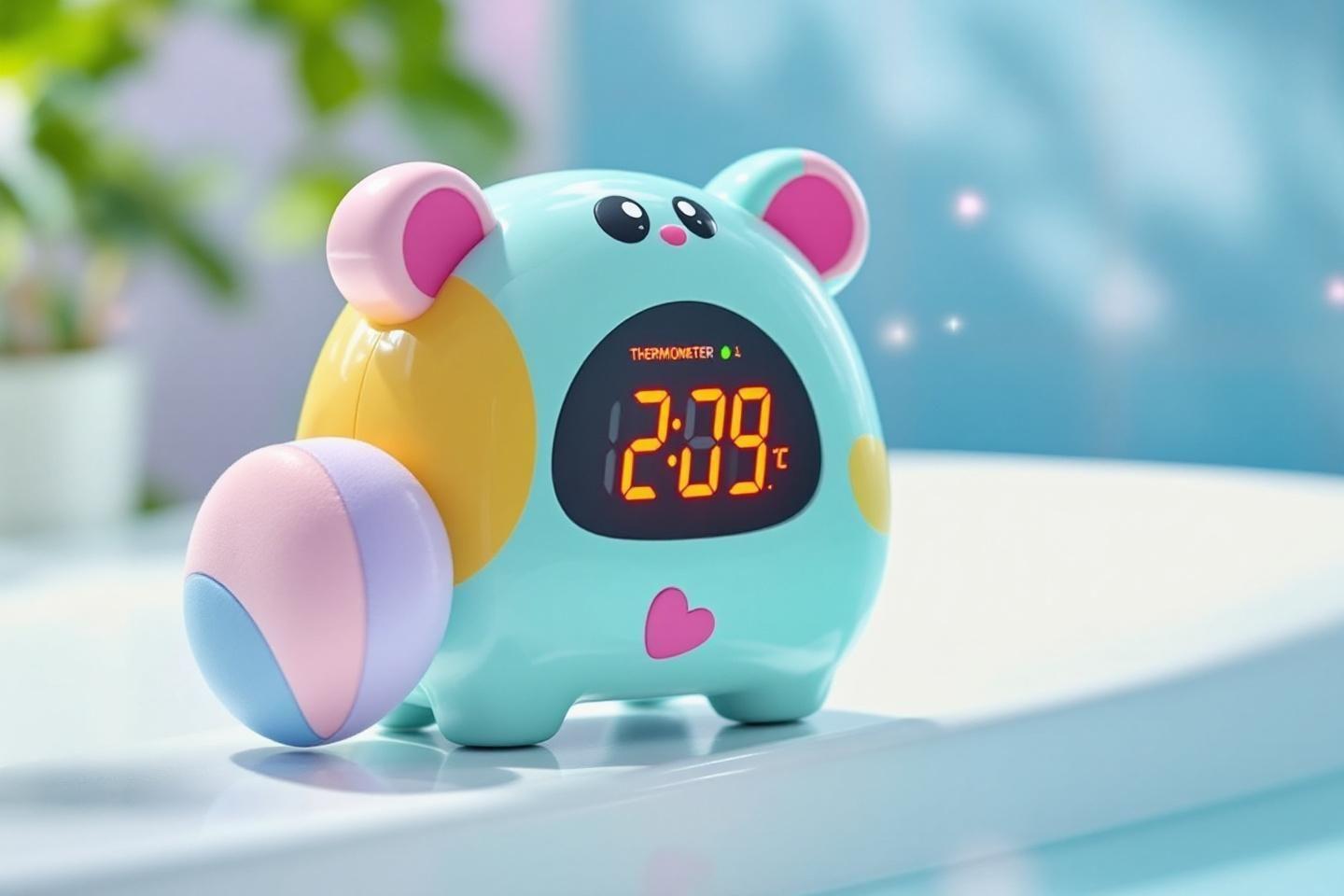 R&eacute;veil kawaii en forme d'animal avec &eacute;cran digital