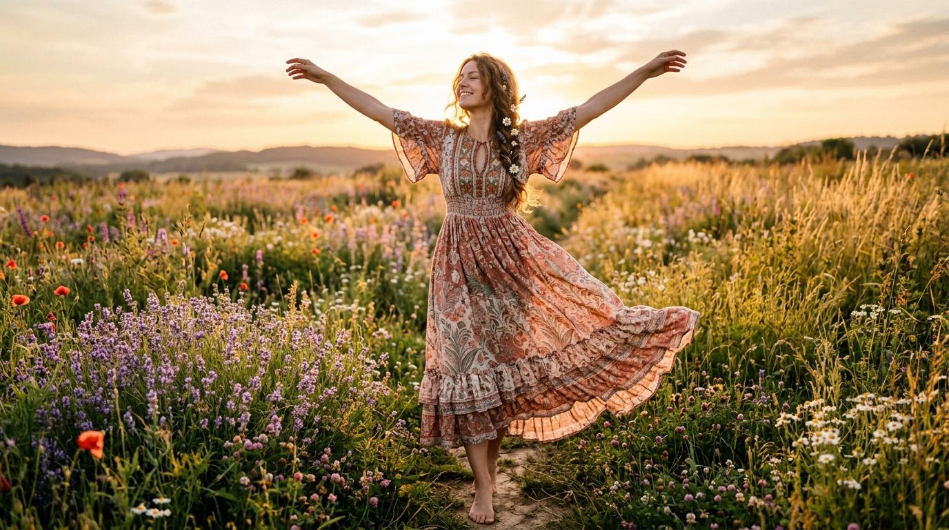 Robe longue bohème femme : robes fleuries et imprimées