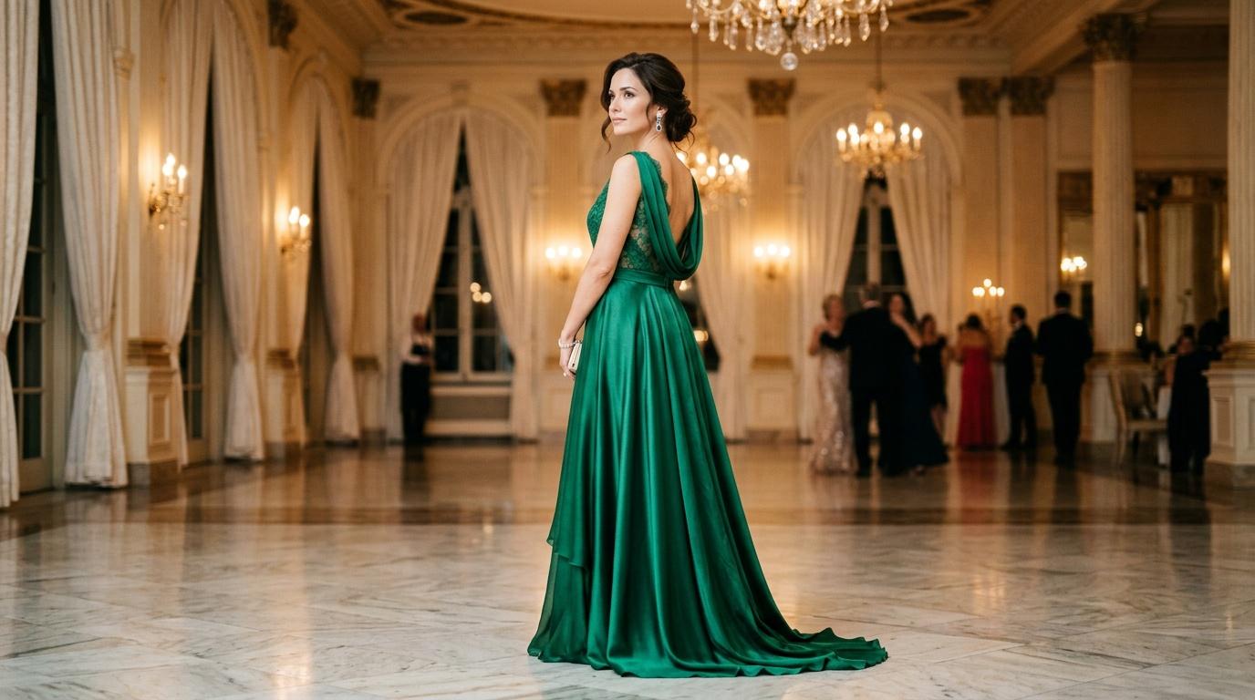 Robes longues vertes élégantes pour femme