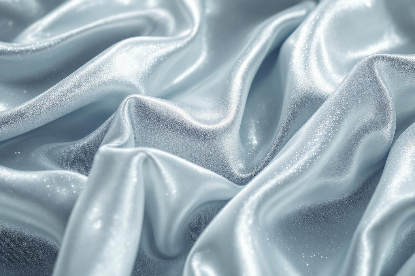 Tissu soyeux gris argent&eacute; ondul&eacute; avec des reflets brillants