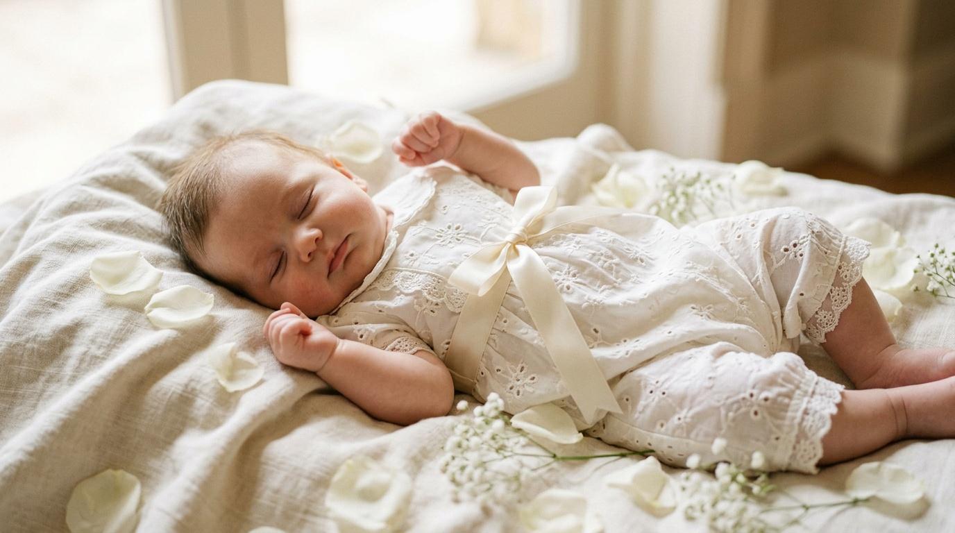 Tenue de baptême garçon : vêtements et barboteuses pour bébé