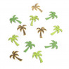 12 confettis Palmiers Bois Vert & Or 