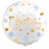 Ballon Alu 1st Birthday Bleu & Or 