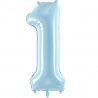 Ballon Mylar Aluminium Chiffre 1 Bleu Pastel (Gant)