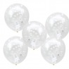Ballons confettis Blanc (x5)