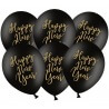 Ballons Happy New Year Noir & Or (x5)